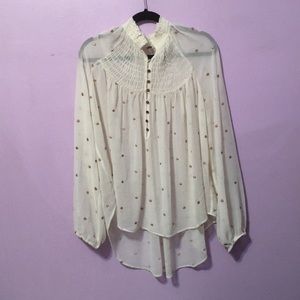 Free People sheer long sleeve top